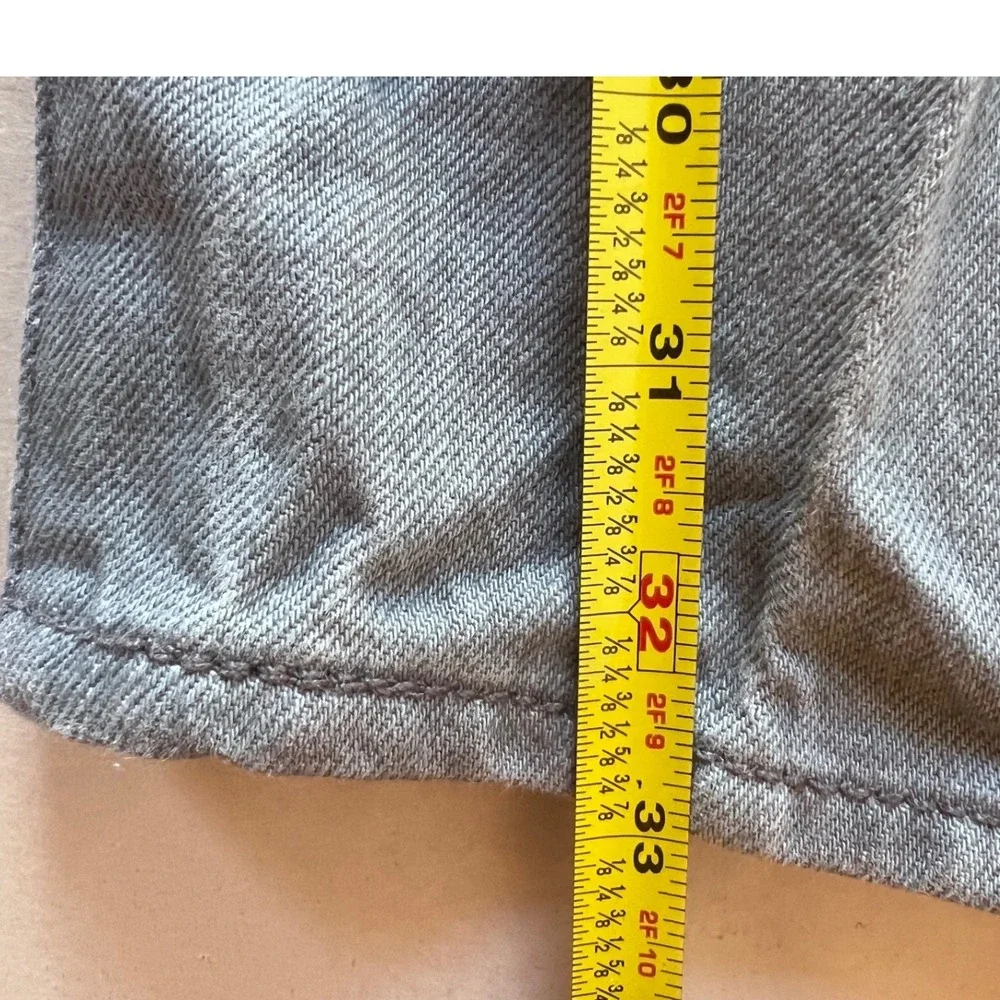 Levis 501 Original Fit Mens Gray Straight Leg Cotton Denim Jeans 36x34